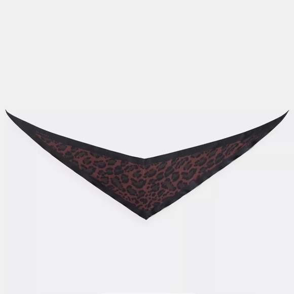 Coach Leopard Print Silk Triangle Scarf - Picture 1 of 3